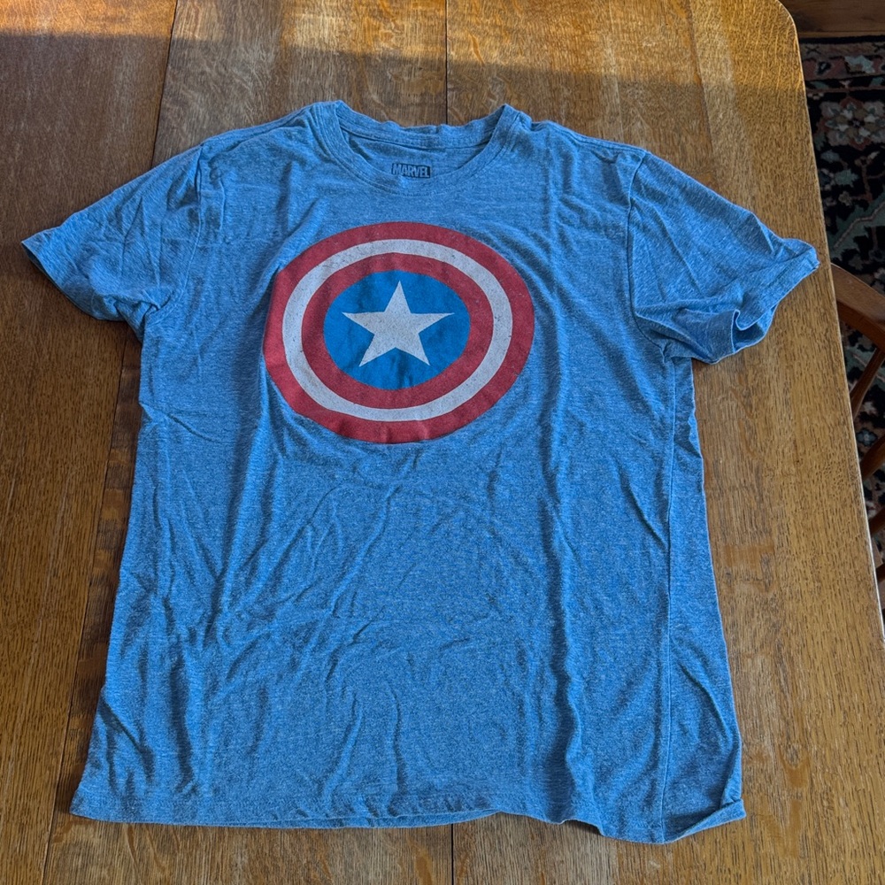 Marvel Blue T-Shirt with Red and White Design